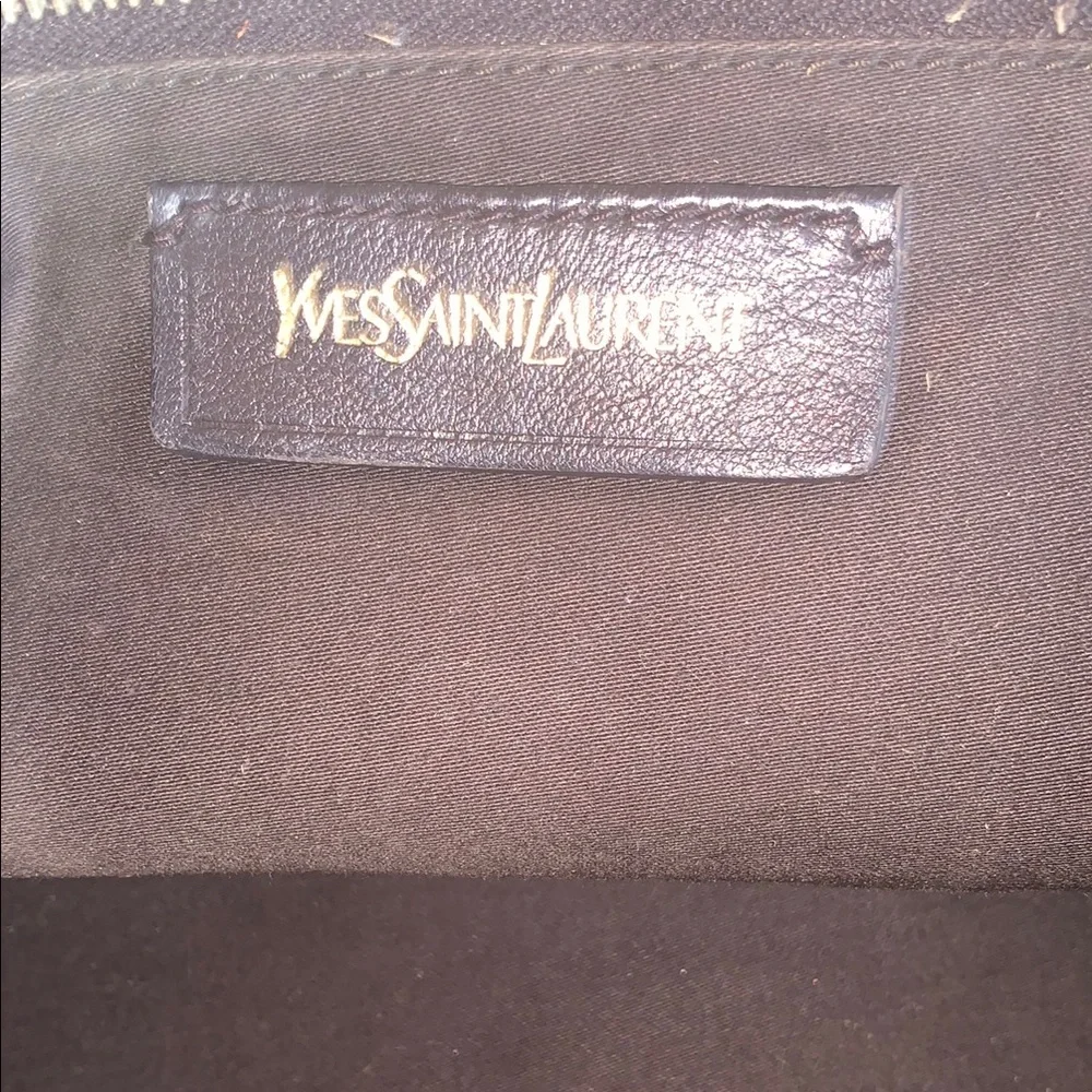 Yves Saint Laurent- Authentic 🍀 Brown Leather Satchel with Gold Y Hardware - Picture 6 of 12
